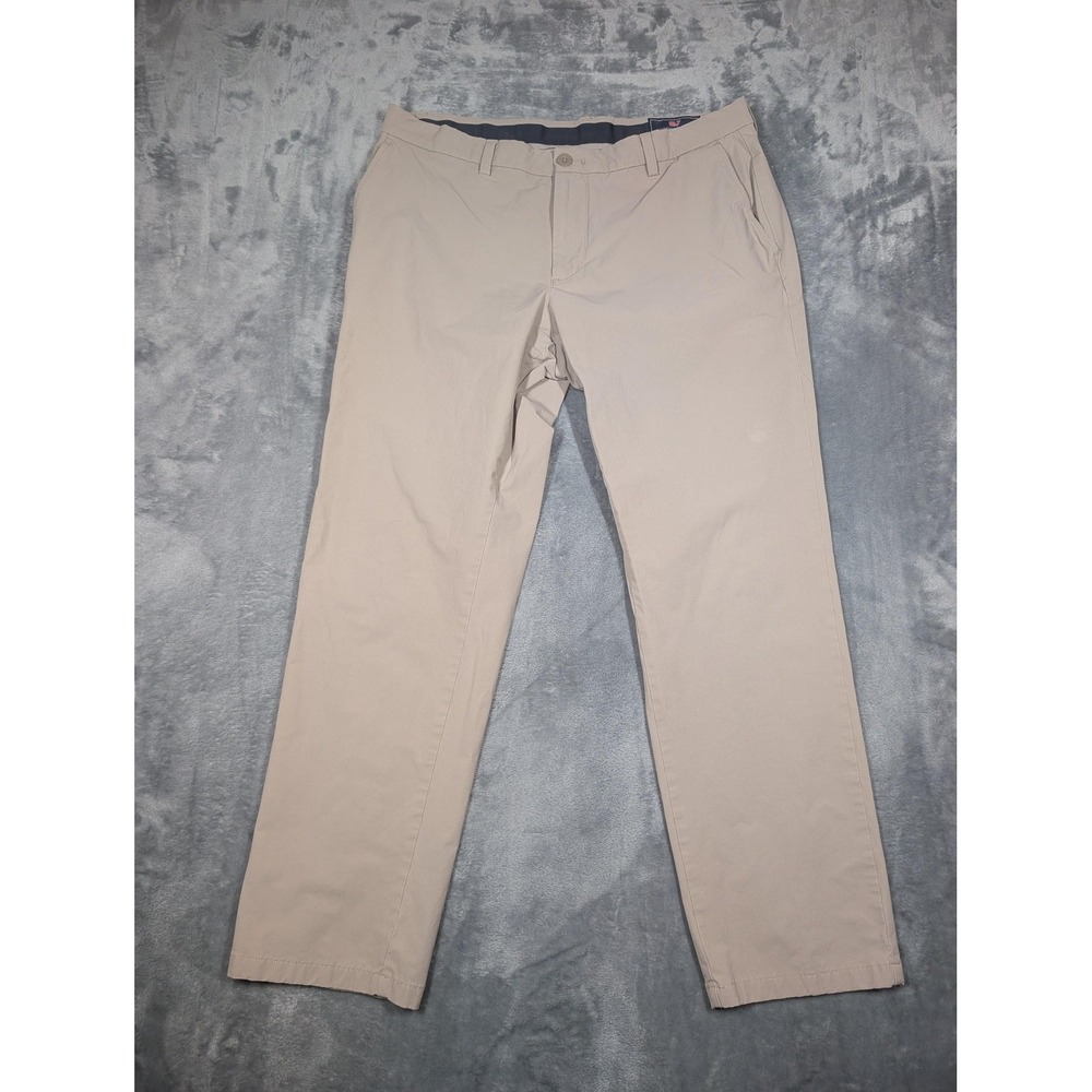 Vineyard Vines Pants Mens 36x30 Beige Stretch Chino Straight Leg Casual Golf